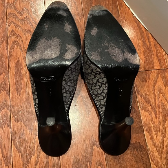 Coach monogram logo mule sz 10 black and white - Picture 3 of 5
